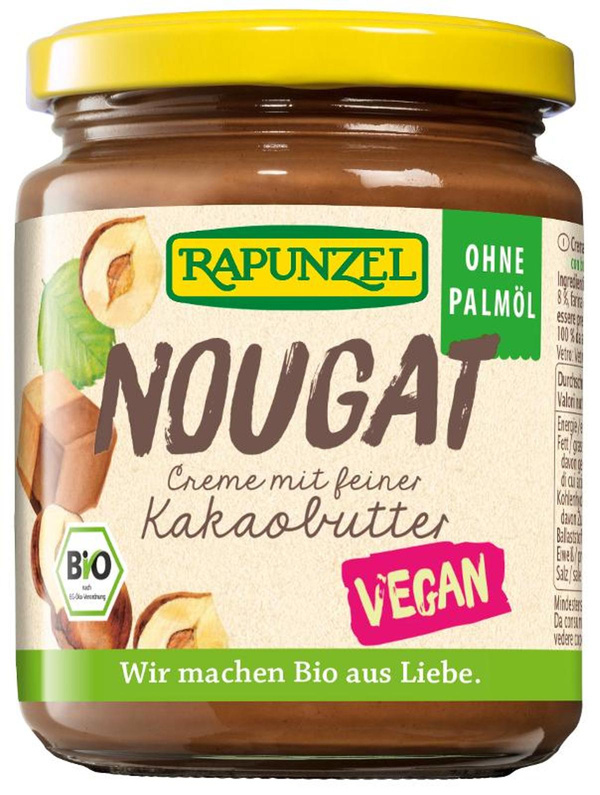 Produktfoto zu Nougat Creme mit Kakaobutter 250g Rapunzel