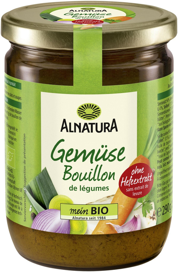 Produktfoto zu Gemüsebouillon hefefrei im Glas 290g Alnatura