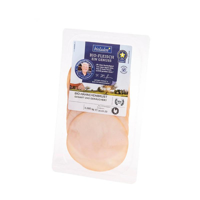 Produktfoto zu Hähnchenbrust geräuchert 80g bioladen