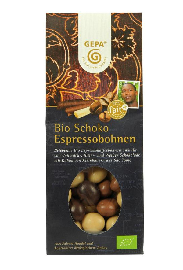 Produktfoto zu Schoko Espressobohnen 100g GEPA