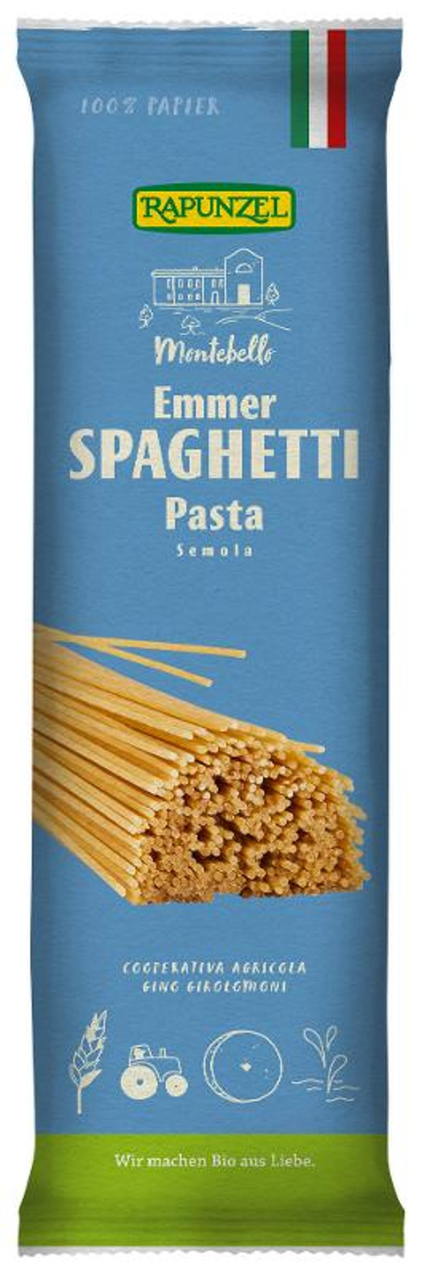 Produktfoto zu VPE Emmer-Spaghetti Semola 12x500g Rapunzel