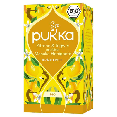 Produktfoto zu Kräutertee Zitrone, Ingwer & Manuka Honig 20x2g Pukka
