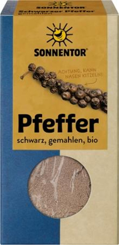 Produktfoto zu Pfeffer schwarz gemahlen 50g Sonnentor