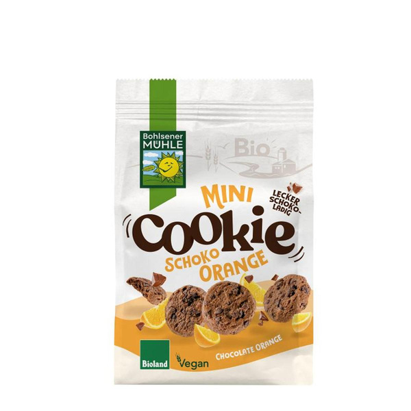 Produktfoto zu Mini Cookie Schoko Orange 125g Bohlsener Mühle