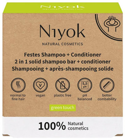 Produktfoto zu 2in1 Festes Shampoo & Conditioner Green Touch 80g Niyok Natural Cosmetics