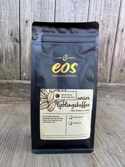 Produktfoto zu Mertens Wiesbrock Lieblingskaffe ganze Bohne 250g EOS Kaffeerösterei