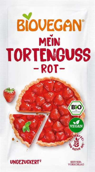 Produktfoto zu Tortenguss rot ungezuckert 14g Biovegan