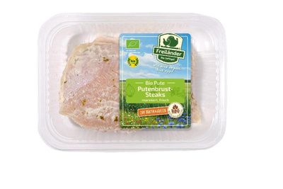 Produktfoto zu Putenbruststeak Joghurt Knoblauch 350g Freiländer Bio-Geflügel