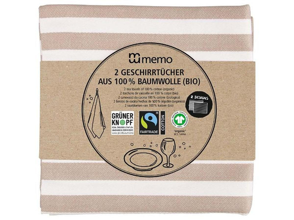 Produktfoto zu Geschirrtücher aus Baumwolle 2 Stück Memo