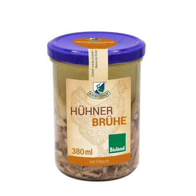 Produktfoto zu Hühnerbrühe mit Fleisch 400 ml Kiebitzhof