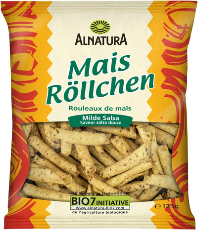 Produktfoto zu Mais Röllchen milde Salsa 125g Alnatura