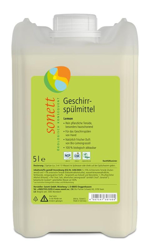Produktfoto zu Geschirrspülmittel Lemon 5 Liter Sonett