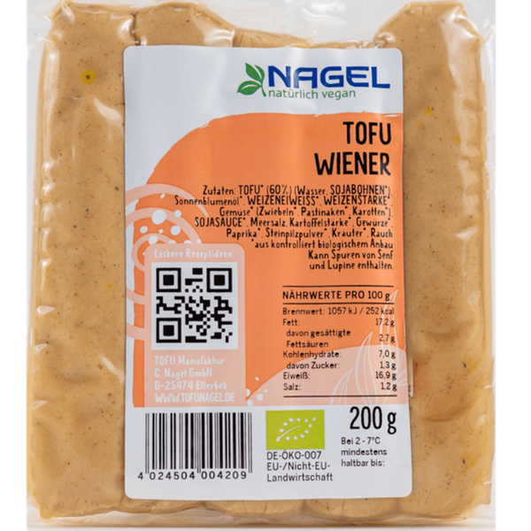Produktfoto zu Tofu Wiener (5 Stück) 200g Nagel Tofu