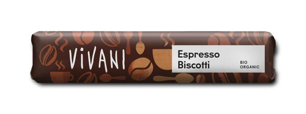 Produktfoto zu VPE Schokoriegel Espresso Biscotti 18x40g Vivani