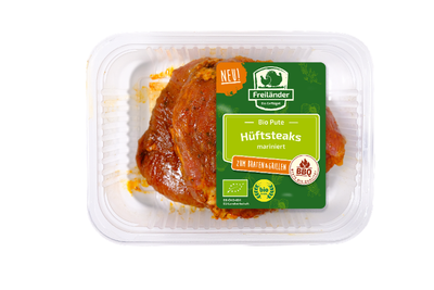 Produktfoto zu Putenhüftsteaks mariniert 350g Freiländer Bio Geflülgel