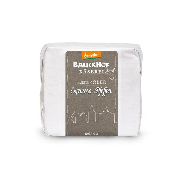 Produktfoto zu Espresso Pfeffer Weichkäse Bauckhof
