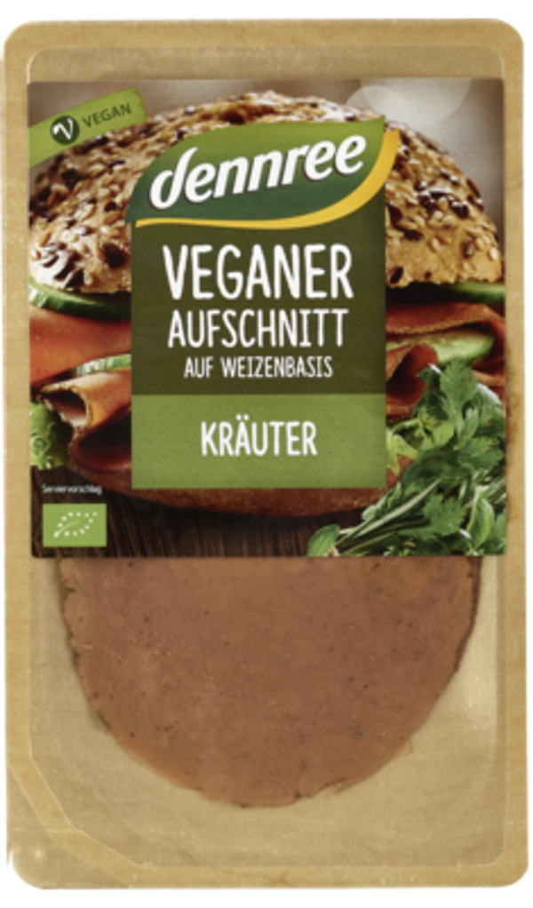 Produktfoto zu Veganer Aufschnitt auf Weizenbasis mit Kräutern 90g dennree