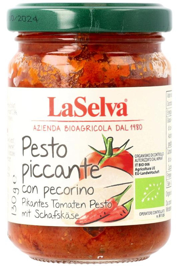 Produktfoto zu Pesto piccante (Pikantes Tomaten Pesto mit Schafskäse) 130g LaSelva