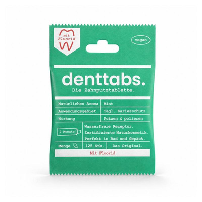 Produktfoto zu VPE DENTtabs mit Fluorid 10x125 Stück in der Papiertüte
