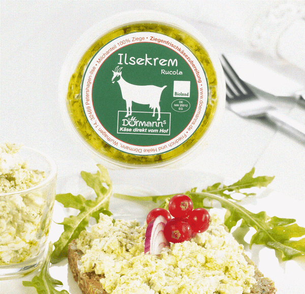 Produktfoto zu Ilsekrem Ziegenfrischkäse Rucola 150g Dörmanns