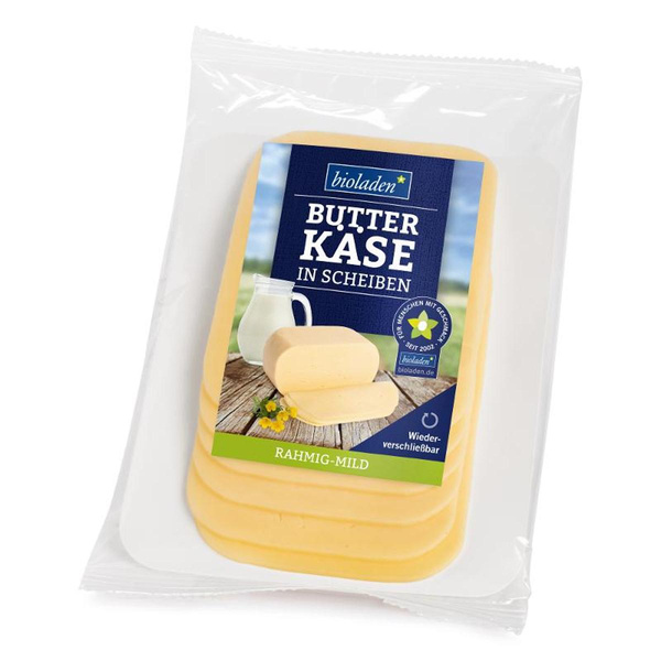 Produktfoto zu Butterkäse in Scheiben 150g 50% bioladen*