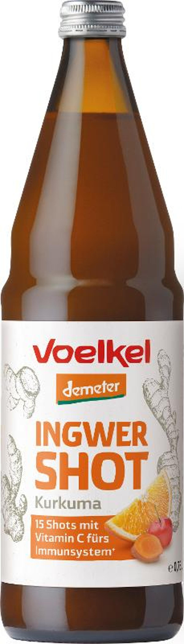 Produktfoto zu Shot Ingwer Kurkuma 0,75l Voelkel