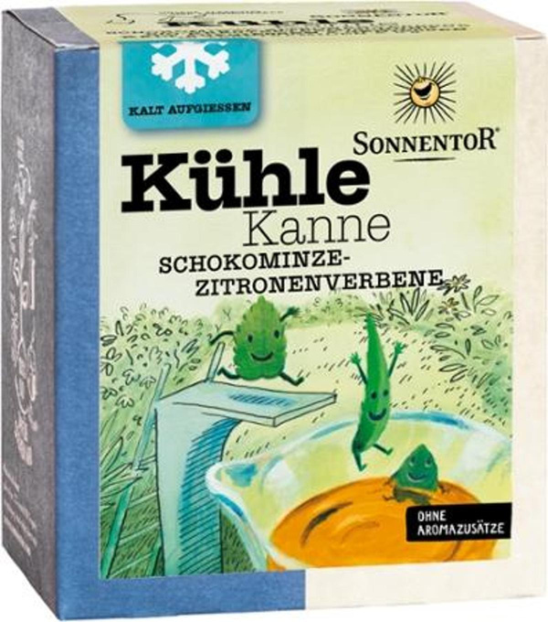 Produktfoto zu Kühle Kanne Schokominze _ Zitronenverbene 16 Btl. Sonnentor