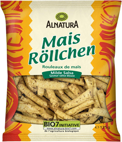 Produktfoto zu Mais Röllchen milde Salsa 125g Alnatura