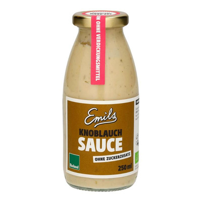Produktfoto zu Knoblauch Sauce 250ml Emils Bio Manufaktur
