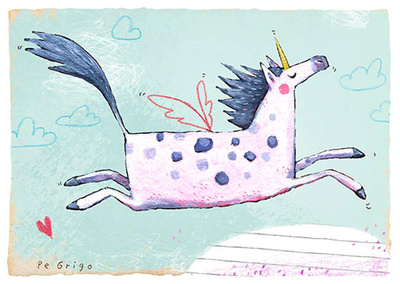Produktfoto zu Postkarte Einhorn Pe Grigo