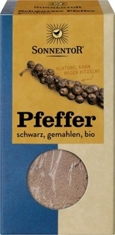 Produktfoto zu Pfeffer schwarz gemahlen 50g Sonnentor
