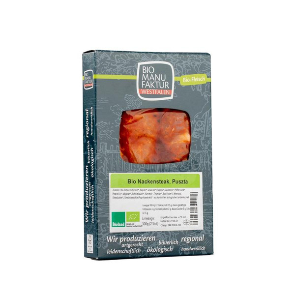 Produktfoto zu Nackensteaks mariniert 300g (2 Stück) Bio Manufaktur Westfalen