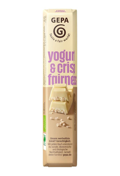 Produktfoto zu Yoghurt & Crisp Schokoriegel 45g Gepa