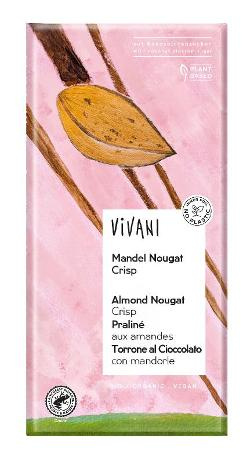 Produktfoto zu Mandel Nougat Crisp 80g Vivani