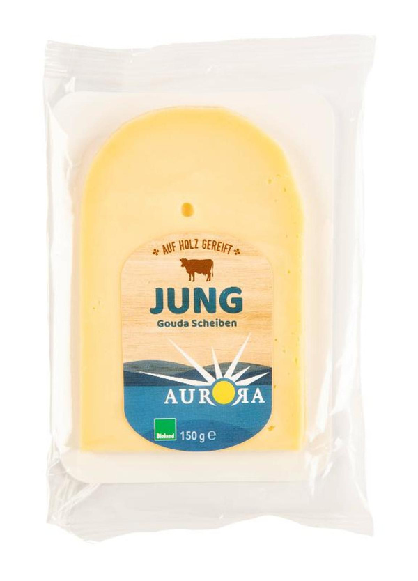 Produktfoto zu Gouda jung Scheiben 150g Aurora Gold