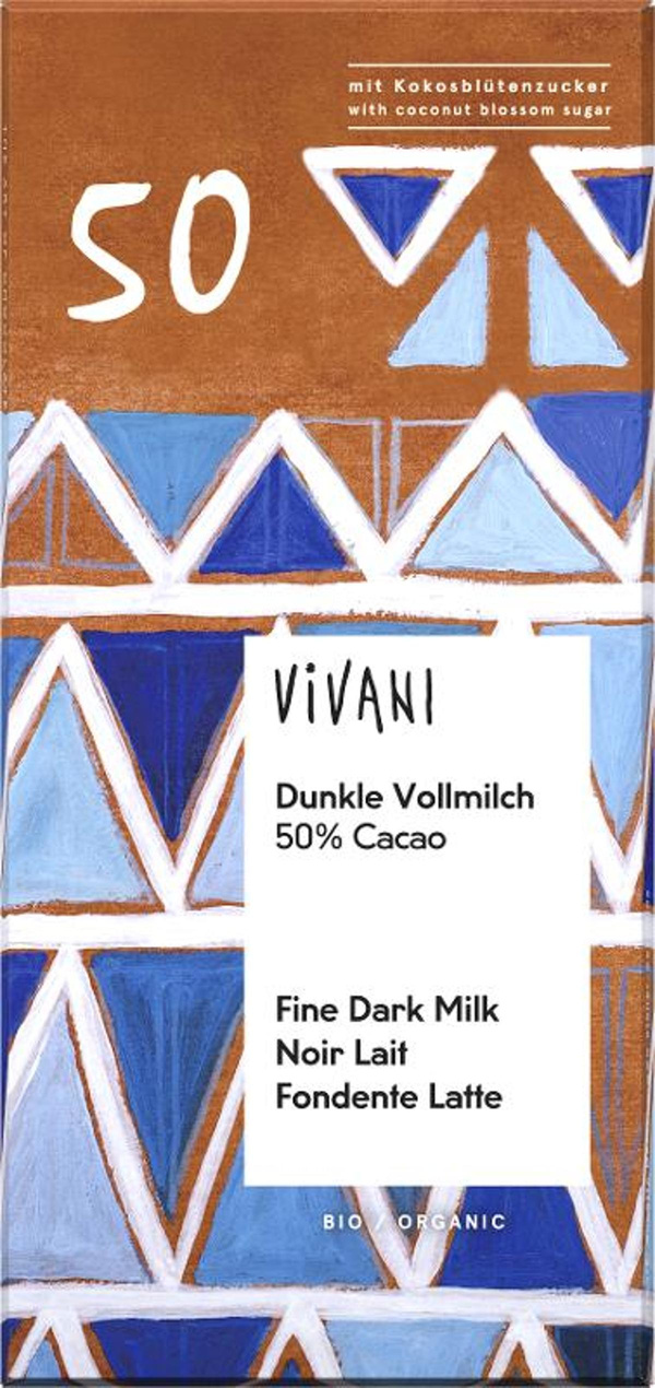 Produktfoto zu Schokolade Dunkle Vollmilch 80g Vivani