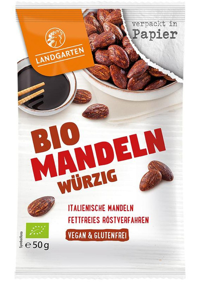 Produktfoto zu Bio Mandeln würzig 50g Landgarten