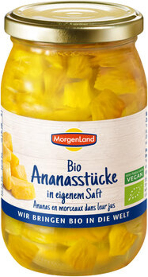 Produktfoto zu Ananas Stücke im eigenen Saft 350g Morgenland