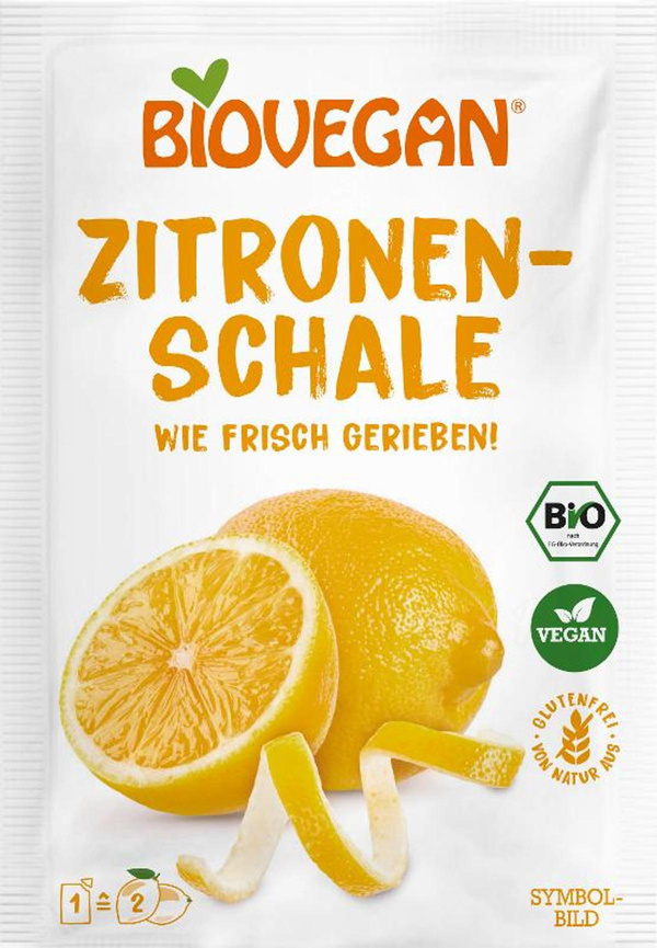 Produktfoto zu Zitronenschale gerieben 9g BioVegan