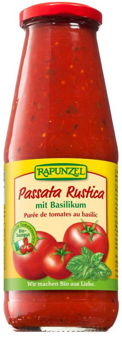 Produktfoto zu Passata Rustica mit Basilikum 680g Rapunzel