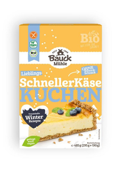 Produktfoto zu Käsekuchen Backmischung 485g Bauck Mühle