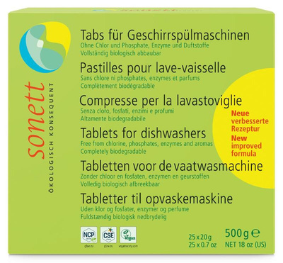 Produktfoto zu Tabs für Geschirrspülmaschinen 25x20g SONETT