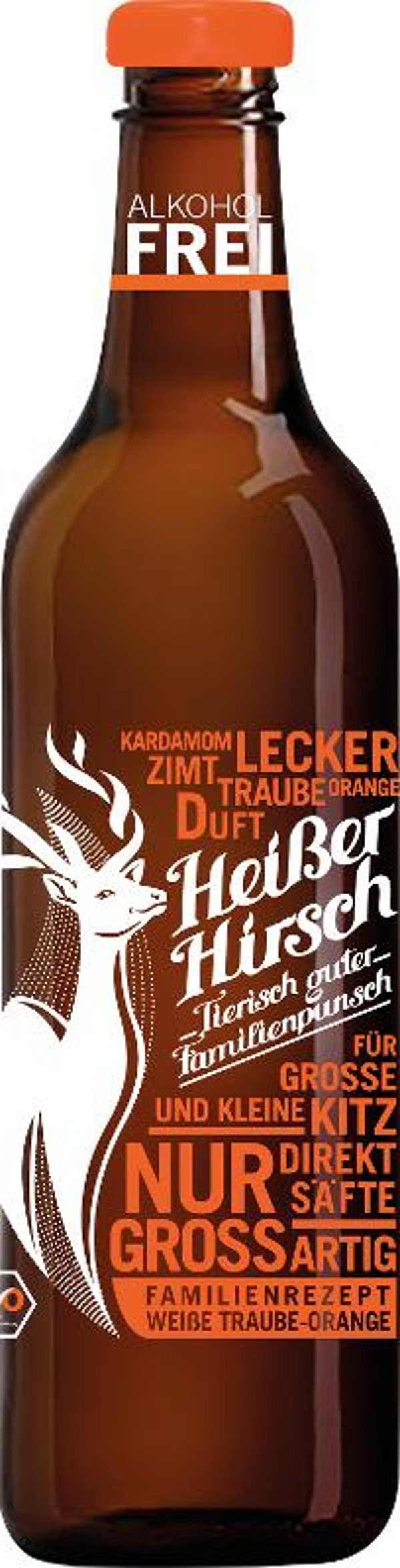 Produktfoto zu Heißer Hirsch Familienpunsch Orange 0,75l Acht Grad Plus
