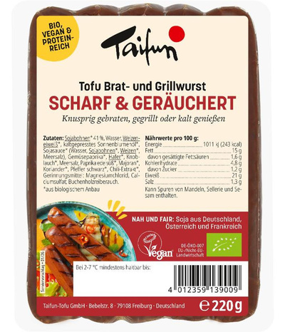 Produktfoto zu Tofu Brat- und Grillwurst 220g Taifun