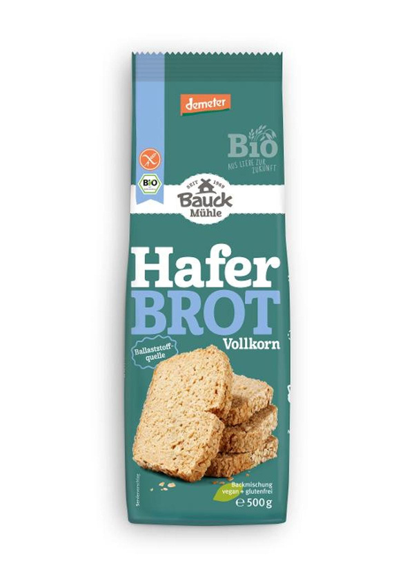 Produktfoto zu Haferbrot Backmischung glutenfrei 500g Bauck Mühle