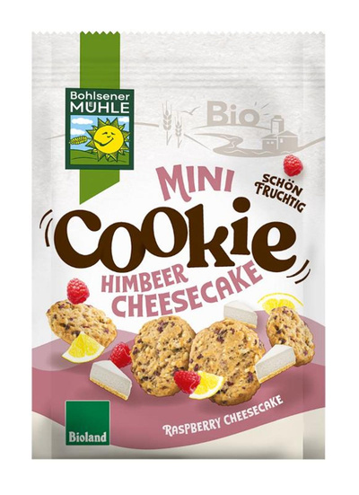 Produktfoto zu Mini Cookie Himbeer Cheesecake 125g Bohlsener Mühle