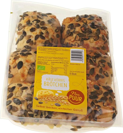 Produktfoto zu Brötchen mit Kürbiskernen und Käse 6 Stück Nur Puur