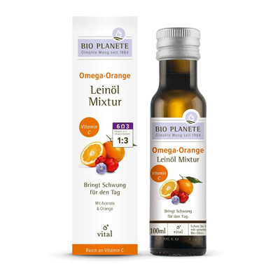 Produktfoto zu VPE Omega Orange Leinöl-Mixtur 4x100 ml Bio Planete