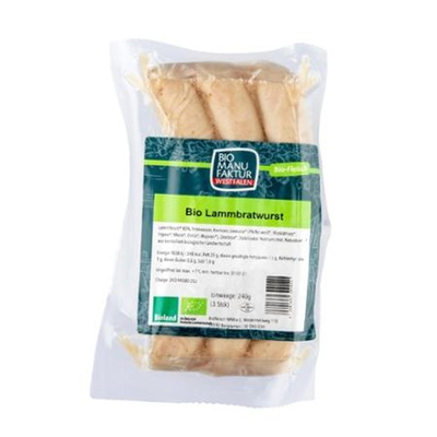 Produktfoto zu Lammbratwurst 240g (3 Stück) Bio Manufaktur Westfalen
