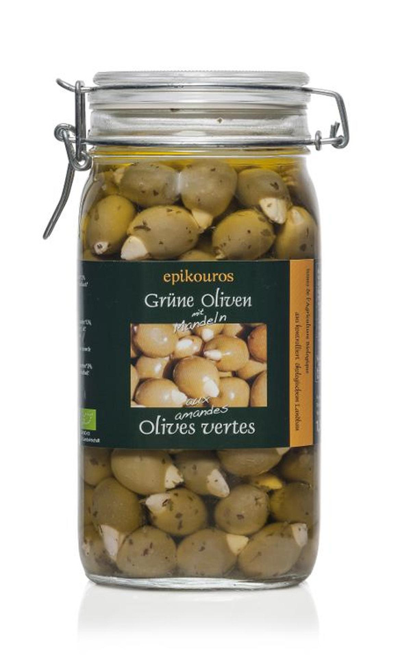 Produktfoto zu Grüne Oliven mit Mandeln 1,5kg Epikouros